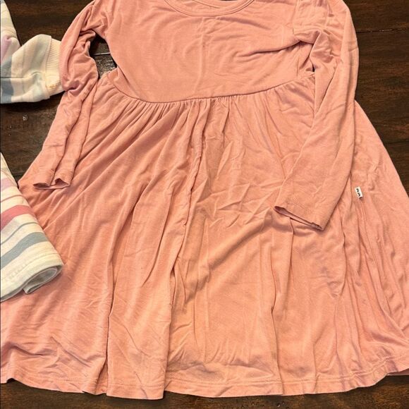 Little Sleepies Pastel Striped and Solid Pink Dresses - Picture 5 of 7